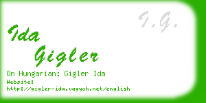 ida gigler business card